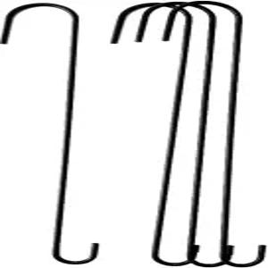 식물용 테트라 테크니카 YH-028 18인치 스틸 익스텐션 S 후크 버드 피더 랜턴 파우더 코팅 블랙 4팩