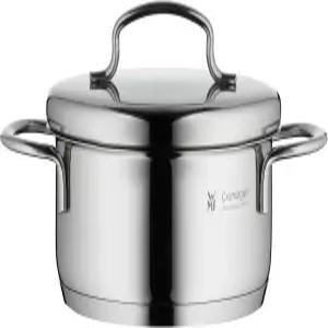 WMF 조리기구 Ø 12cm 약 0.7리터 미니 스태커블 주입식 테두리 금속 뚜껑 크로마간 스테인리스 스틸