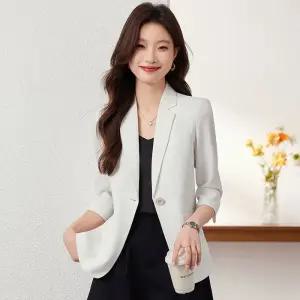 블랙팬서 여사친 봄 정장 스몰 코트 쇼트 상의 7부 OPH1