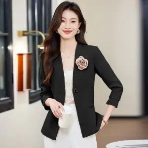 블랙팬서 블랙 여사친 가을 봄 상의 정장 쇼트 노칼라 코트 OPH3