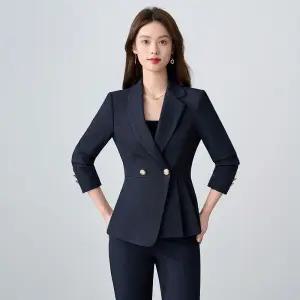 블랙팬서 검정 여친 프런트 투버튼 작업복 정장 상의 호텔 매니저 긴팔 코트 양복 OPH1