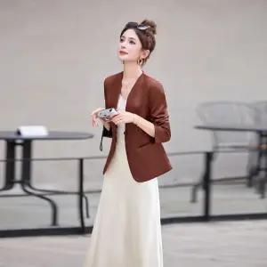 블랙팬서 가을 캐주얼 여사친 노칼라 정장 코트 짧은 슬림핏 상의 OPH3