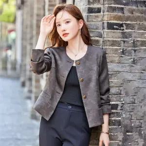 블랙팬서 여사친 가을 프린트 상의 싱글 정장 코트 OPH3