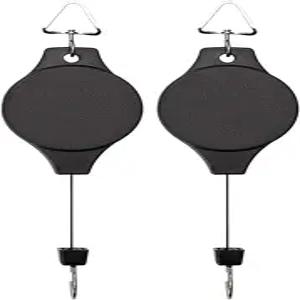 라이토르 팩 식물 고리 풀리 접이식 걸이 정원 바구니 냄비와 새 모이통을 위한 쉽게 닿을 수 있는 꽃 높이