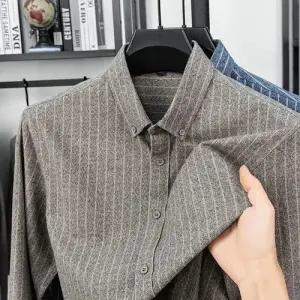 슬램덩크 남사친 캐주얼 슬림핏 기모 셔츠 봄가을 긴팔 트렌드 체크 스트라이프 상의 순면 HO3