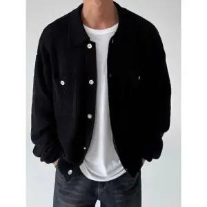 EAMT 검정 니트 가을 남친 트렌드 터틀넥 상의 카디건 YJ3