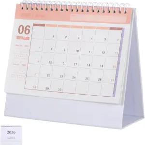 홈 오피스 학교 일정 및 조직을 위한 NUOBSTY 미니 데스크 캘린더 2025-2026 스탠딩 플립 월간 플래너