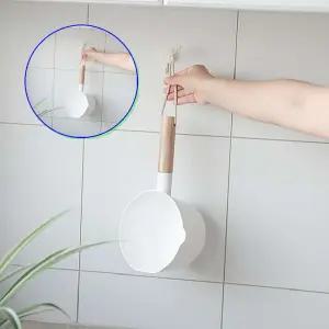 쌍문상회 빨래 다용도 물받이바가 플라스틱 우드손잡이 욕실주방세탁용 물통대야