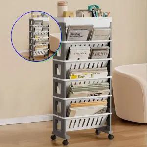 쌍문상회 이동식북선반 편리한 북트롤리 바퀴 책꽂이 수납 정리 책장