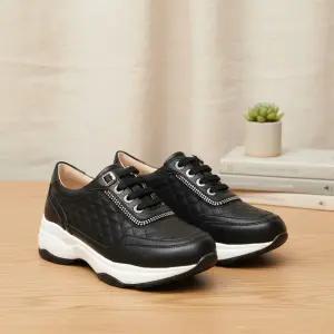 여성 데일리 누빔 통굽 캐주얼 운동화