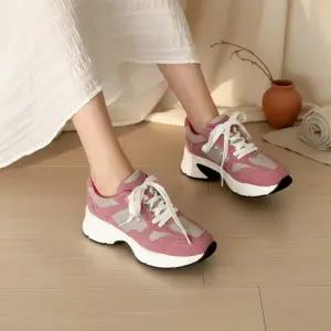 여성 일상용 레트로 감성 청키 플랫폼 캐주얼 스니커즈