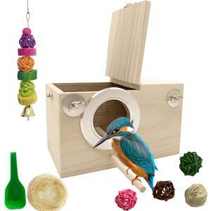 MUYG 잉꼬 67 둥지 나무 상자 러브버드 핀치 번식 7PCS 짝짓기 72 카나리아 72인치 코카티엘 버지 천연 사육장 조류
