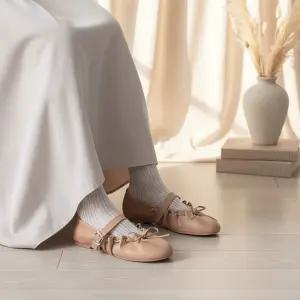 여성 발레리본 플랫슈즈 메리제인 스트링 여리핏