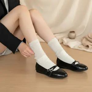 여성용 낮은 굽 스트랩 버클 메리제인 플랫슈즈