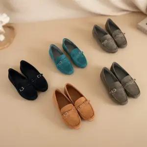 여성용 데일리 캐주얼 스웨이드 플랫슈즈