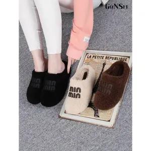 [하프클럽/고앤씨]여성 겨울 방한 미우 뽀글이 보아 퍼 뮬 털 슬리퍼 실내화