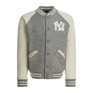 콘트라스트 슬리브 아플리케 봄버 재킷 710982814001 HTHRWHITE