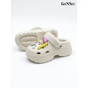 [하프클럽/고앤씨]여성 겨울 방한 제니 지비츠 키높이 털 슬리퍼 5.5cm