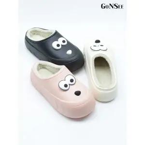 [하프클럽/고앤씨]여성 겨울 방한 애니 퍼 슬리퍼 실내화 4cm