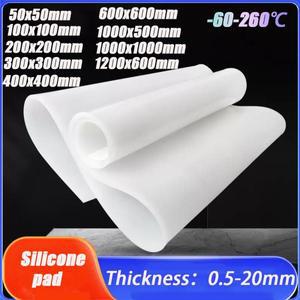 1Pcs 반투명 실리콘 고무 시트 단열 식품 등급 실리카 젤 플레이트 50x50 100x100 200x200 300 400 1200mm