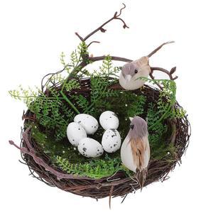 NUOBSTY 1세트 5개의 인공 정원 크래프팅을 파티오 발코니 둥지 시뮬레이션 장식용 장식품 둥지 위한 라탄