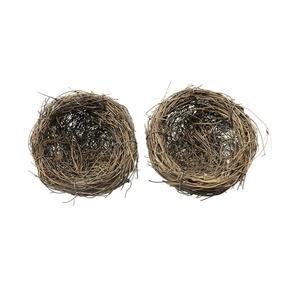 ZYAMY 2PCS 파티오 수공예품 인공 정원 둥지 등나무 다육식물 화분 둥지