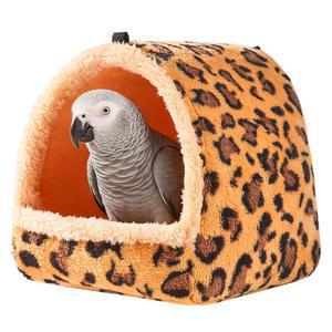 대형 겨울 침대 아늑한 해먹 아마존 쉼터 앵무새와 MACAWS 10 둥지 둥지 앵무새를 플러시 긴꼬리 따뜻한 따뜻한 아프리카 스타일 케이지 위한 회색