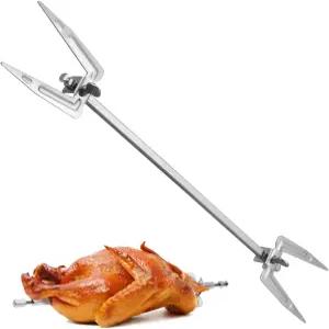 아바오담 스테인리스 스틸 에어프라이어 포크 로스트 치킨 바비큐용 그릴 막대 - 액세서리용 범용 25cm