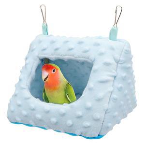 라이트우 겨울 파란색 플러시 침대 잠자는 둥지 따뜻한 잉꼬 핀치 은신처 우리 창고 부드러운 꼬꼬새 해먹 사랑새 앵무새 오두막 텐트 매달기