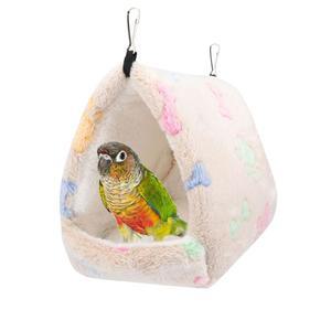 하이페티 겨울 브라운 새장 따뜻하고 해먹 플러시 삼각형 플러피 매달기 둥지 두꺼운 가둡니다 오두막 햄스터를 따뜻한 앵무새 앵무새가 은신처