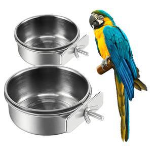 2개의 스테인리스 홀더 93 있는 홀더가 작은 72인치 먹이통 다이아 모이통 급수기 애완용 앵무새 스틸 케이지 케이지