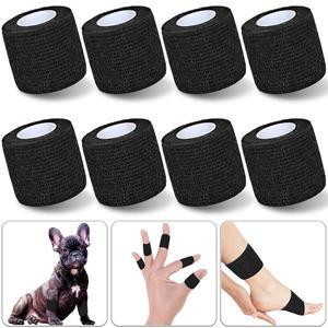 운동 손목 테이프 5야드 무릎 탄력적 반려동물을 셀프 2인치 접착 CHEWARELY 위한 스틱 붕대 수의사 블랙 발목 코히어런스 8팩