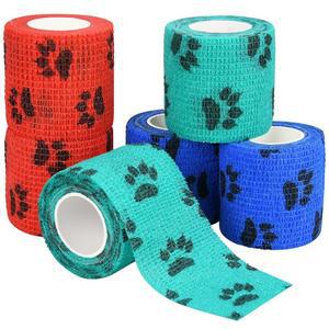 FGBNM 6PCS 붕대 2인치 부종 반려동물용 자가 수의사 발목 접착 부직포 반려견