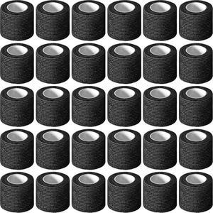 TREELA 36개 5야드 탄성 발목 부착 자가 블랙 운동용 접착 응집 손목 스트레치 붕대 2인치 통기성 테이프