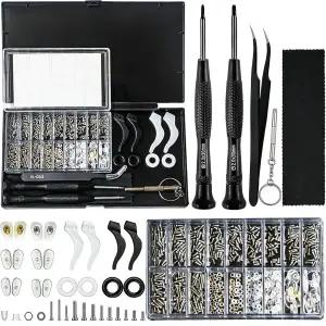 업그레이드된 올인원 마그네틱 안경 수리 키트 호환 가능한 나사 실리콘 코 패드 트위저 정밀 드라이버