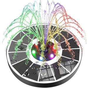 MP 태양광 야외용 장착된 2000 정원 컬러풀 펌프 7개와 분수 목욕 조류 수영장 내장 4개가 노즐 분수 패널 업그레이드 고정기 배터리 유리 수력 5W 100