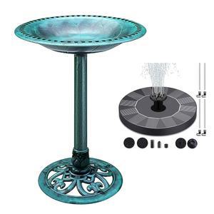 야외용 조류 목욕 태양열 높이의 잔디 마당 발코니 24인치 분수 정원용 그릇과 목욕 장식용 야외