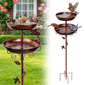 야외용 리포리 13인치 스탠드 브론즈 버드 포함 탈착식 워터 금속 장식용 정원 다이아 안정적인 이중 배스 그릇 대형 마당 앤티크 48인치 배스 파티오