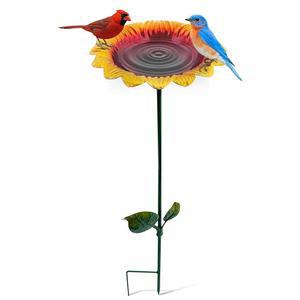 베티앤사라 25인치 소형 야외용 피더 금속 정원 장식용 목욕장 목욕 마당 해바라기 잔디 야외 파티오