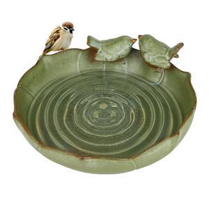 야외용 WKYQES 조류 장식 이지 45인치 잔디밭용 목욕 전용 테이블탑 세이지 그릇 데크 세라믹 지상 발코니 정원 내후성 색상 클린