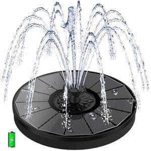 2000MAH 배터리 분수 갖춘 7개의 태양광 정원 있는 백업 목욕 노즐이 위한 조류 야외 분수 블랙 기능을 목욕 유리 펌프 연못 발전 이저트 5W