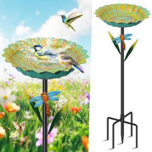 메이롤린 해바라기 메탈 잔디 야외 빈티지 장식 야외용 파티오 피더 배스 아트 버드 데코 스탠딩 피더 잠자리 마당 그린을 위한