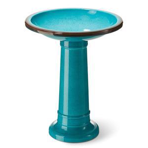 글리츠홈 21 터쿼이즈 인조 파티오 뒷마당 받침대 데크용 세라믹 목욕 야외 가든 조류 5인치