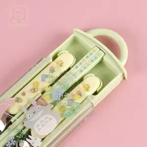 스토어-소유 토토로 산책길 수저포크 슬라이드 케이스세트 수저보관케이스