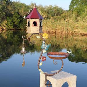 HLQMFHT 데크 마당 새집 장착 현관 정원 금속 분리 목욕 장식용 조절 튼튼한 목욕 1개 가능한 야외 2개