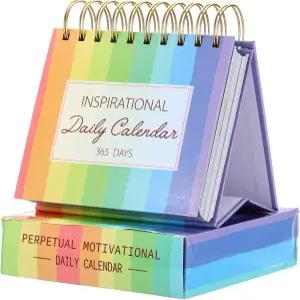 PATIKIL 동기 부여 달력 영감을 주는 문이 데일리 플립 캘린더 여성용 책상 액세서리 선물용 영구 컬러풀
