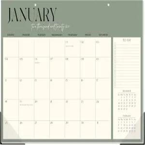 Guasslee 크 캘린더 2026-2027 8개월 학년도 크/월 2026년 4 X 월간 플래너 사무실 홈스쿨 정리용 두꺼운