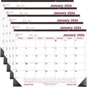 라인 2026 월간 책상 패드 캘린더 22 x 7 5팩 영어 버건디/화이트