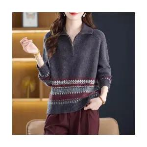 EAMT 여성 반집업 니트 맨투맨 봄 가을 겨울 빈티지 예쁜 스웨터 상의 YJ3