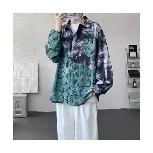 키체샵 남성 솔리드 셔츠 가을 긴팔 쿨링 캐주얼 빅사이즈 HO3